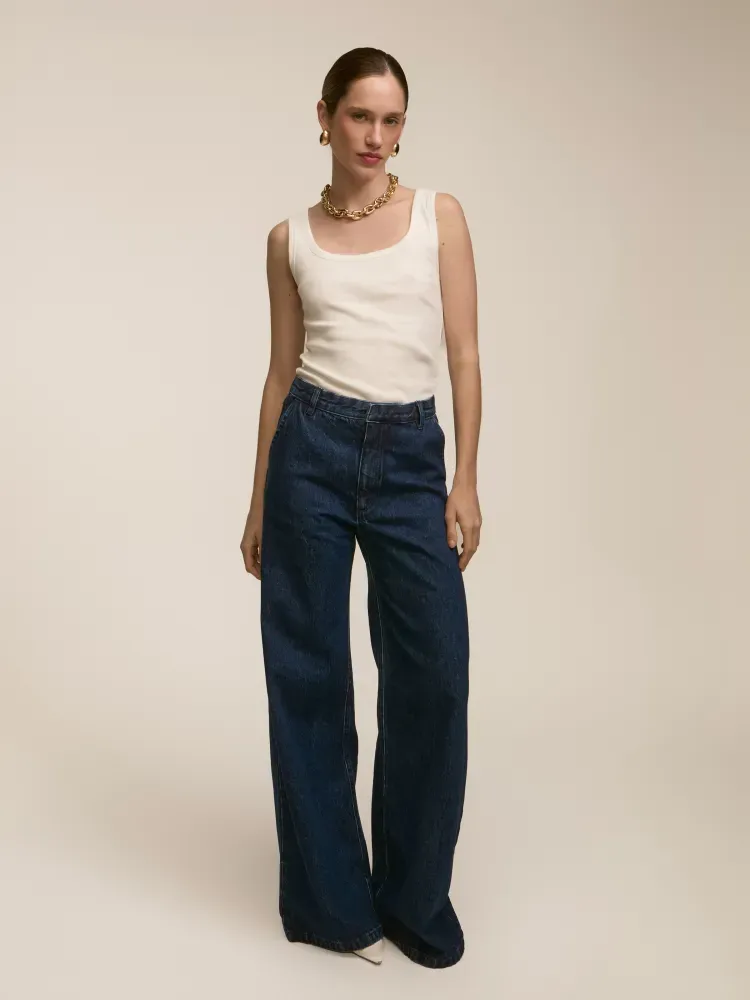 Calça Wide Leg Caroline Denim